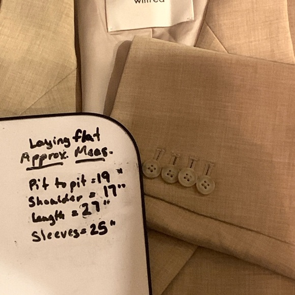 Aritzia WILFRED Flores Oversized Relaxed Blazer Sz S Heather Oat Beige New $228 - Picture 7 of 7